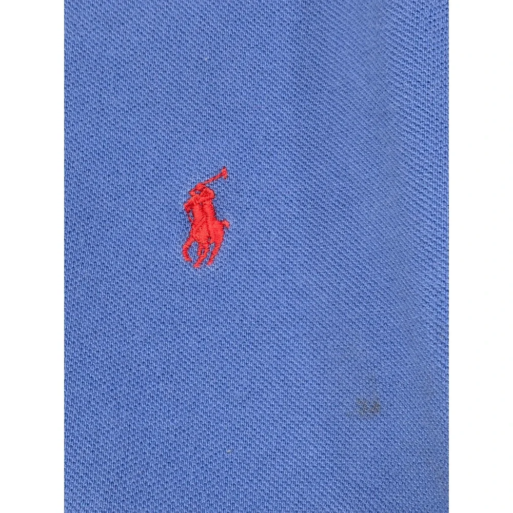 Polo Ralph Lauren Mens Large Blue Black Collar Short Sleeve Pony Logo Polo Shirt